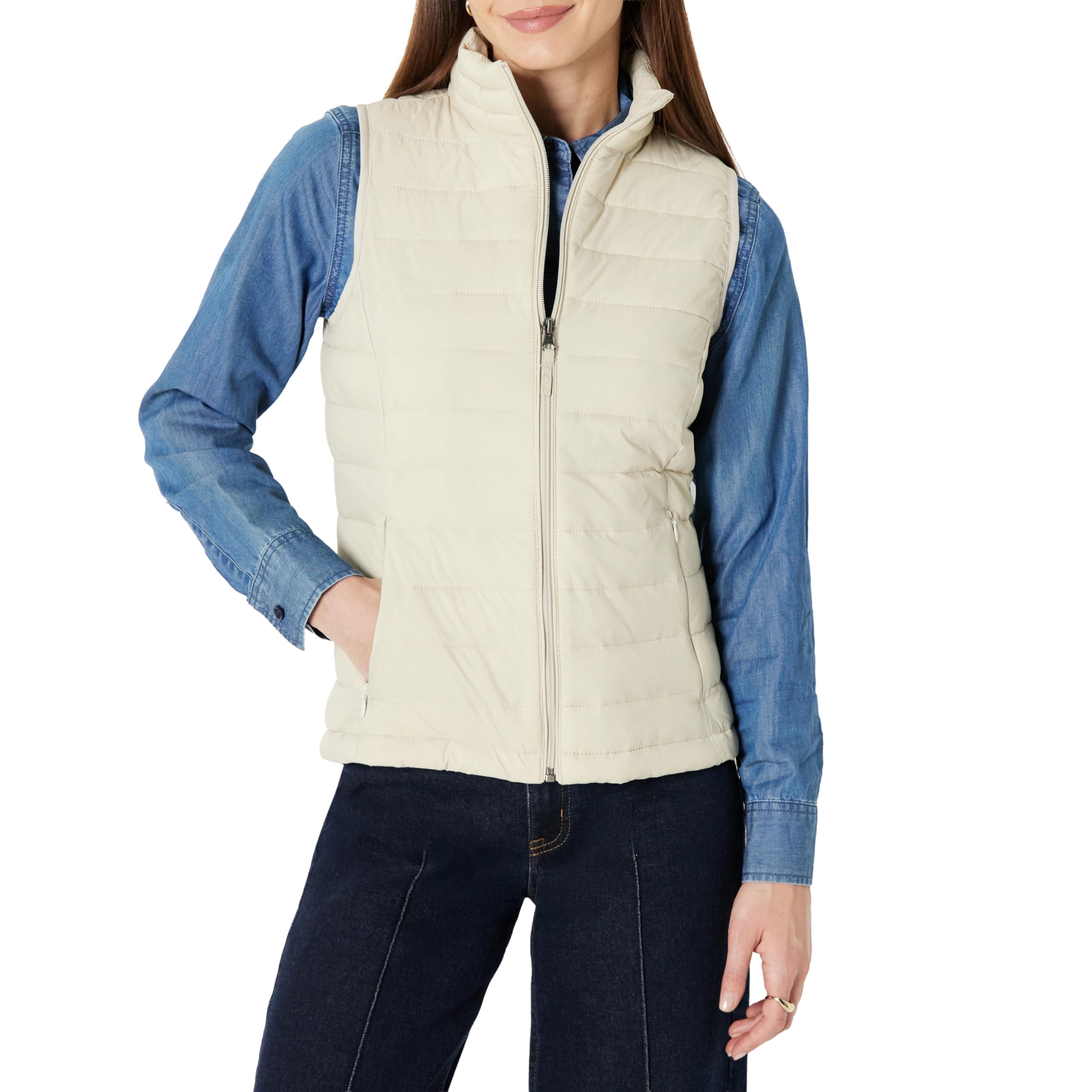 Amazon Essentials Women's Lightweight Water-Resistant Packable Puffer Vest