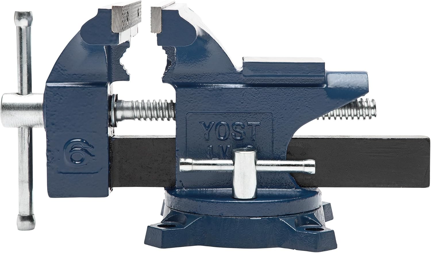 Eastwood Yost LV-6 Homeowner's Vise | 6 Inch Jaw Width with a 5 Inch Jaw Opening Home Vise | Secure Grip with Swivel Base | Blue