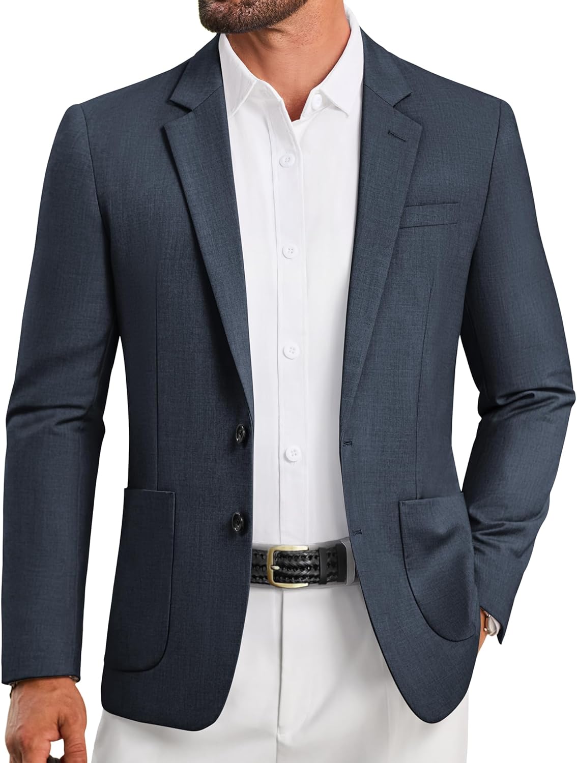 Vssjavun Mens Sport Coats and Blazers Casual Two Button Slim Fit Dinner Party Blazer Jacket