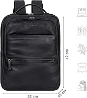 STILORD Abel Slim Backpack for Men Women Genuine Leather 15.6 Inch Laptop  Daypack Vintage Backpack, Black, L : Amazon.com.be: Electronics