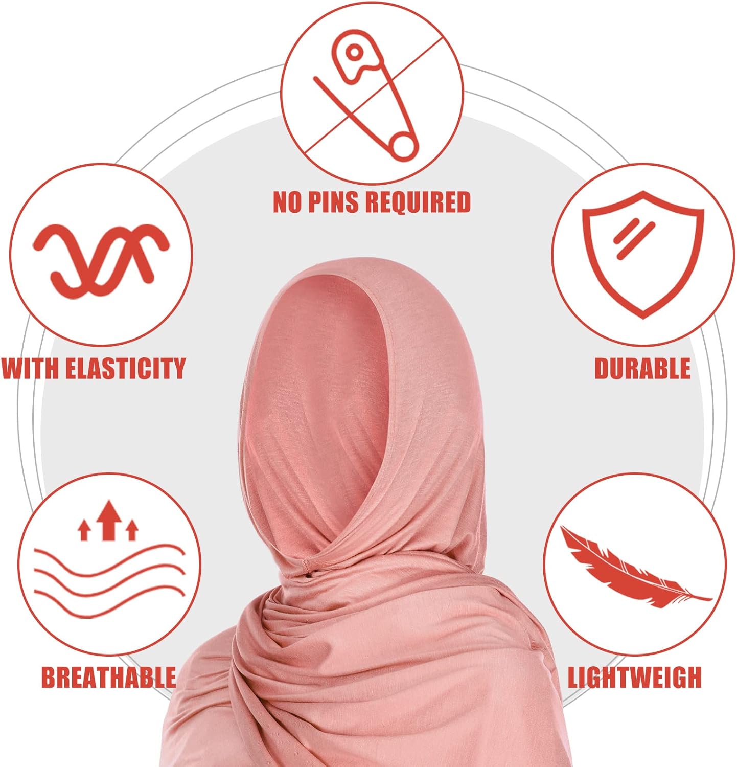 Vabean 4 Pcs Instant Hijab for Women Jersey Hijabs Pinless Ramadan Islamic Muslim Head Wraps Premium Head Scarf Shawl turban - Image 3