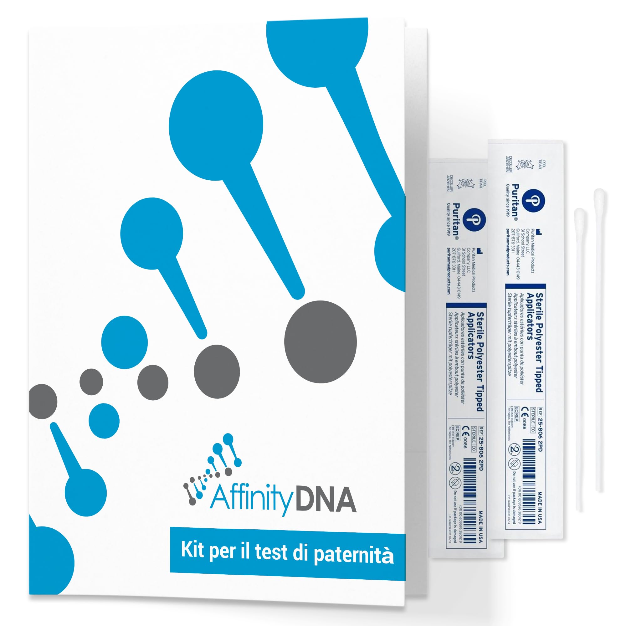 Kit per Test DNA di Paternità - Test Genetico con Tamponi Buccali Accurato al 99,99% | per Padre e 1 Figlio 21 Loci | Esito in 4 Giorni Lavorativi | Senza Costi Aggiuntivi
