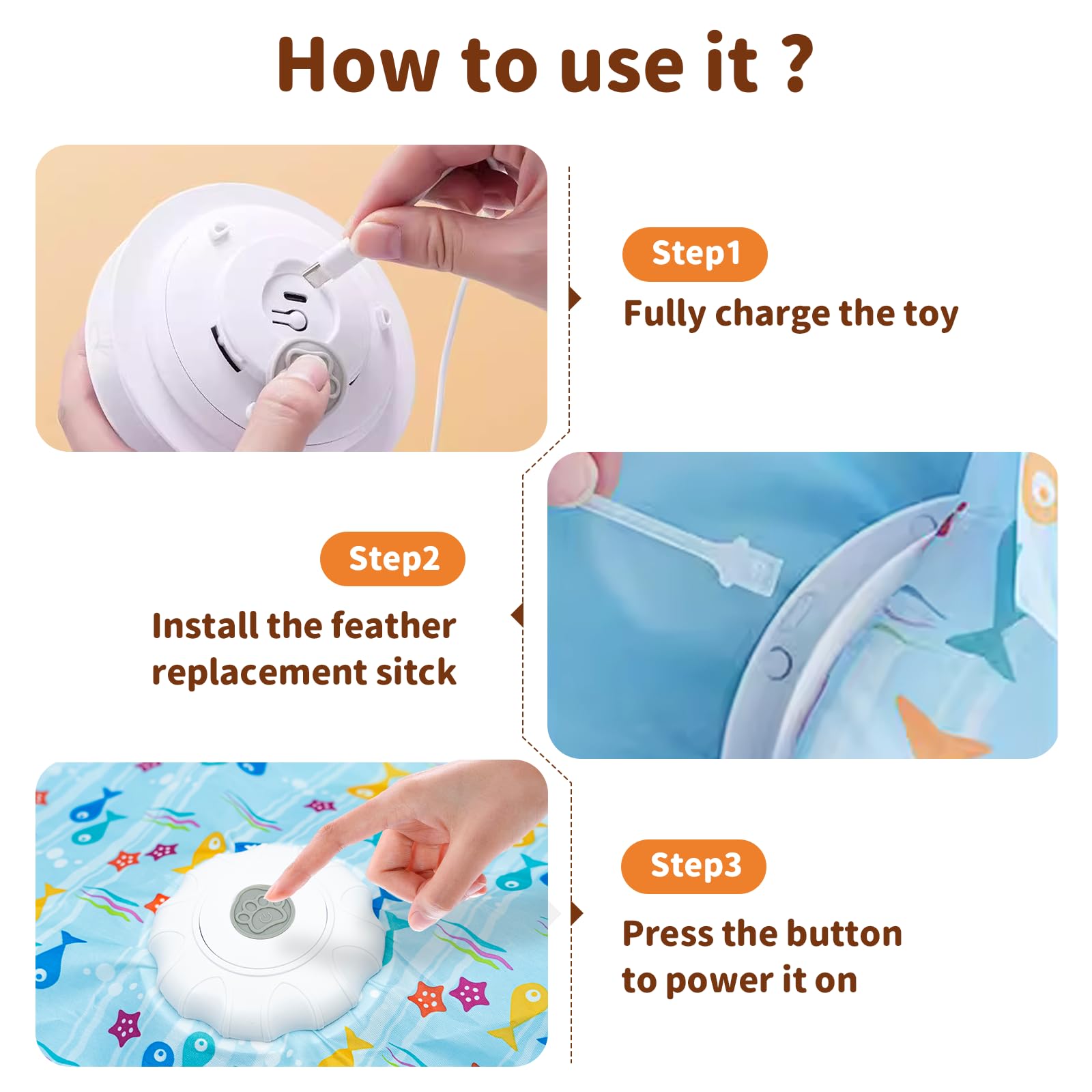 Juguetes interactivos para gatos de interior, juguete interactivo recargable para gatos con escondite activado por tacto, pluma aleteante y chirrido de ratón, ejercicio y diversión para gatos