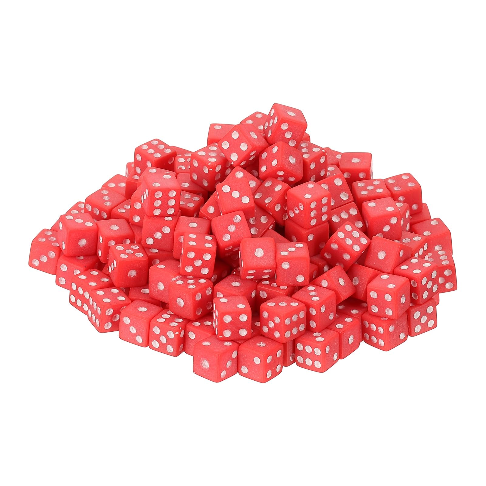 uxcell 200Pcs Mini Dice, 8mm/0.31" Acrylic Tiny Six Side Game Dot Square Dice Bulk for Table Board Game Party Activities, Red/White