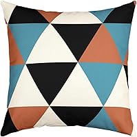 Vista 1 de jejeloiu Juego de 4 fundas de almohada geométricas coloridas de 20 x 20 pulgadas, fundas de almohada decorativas geométricas negras y marrones