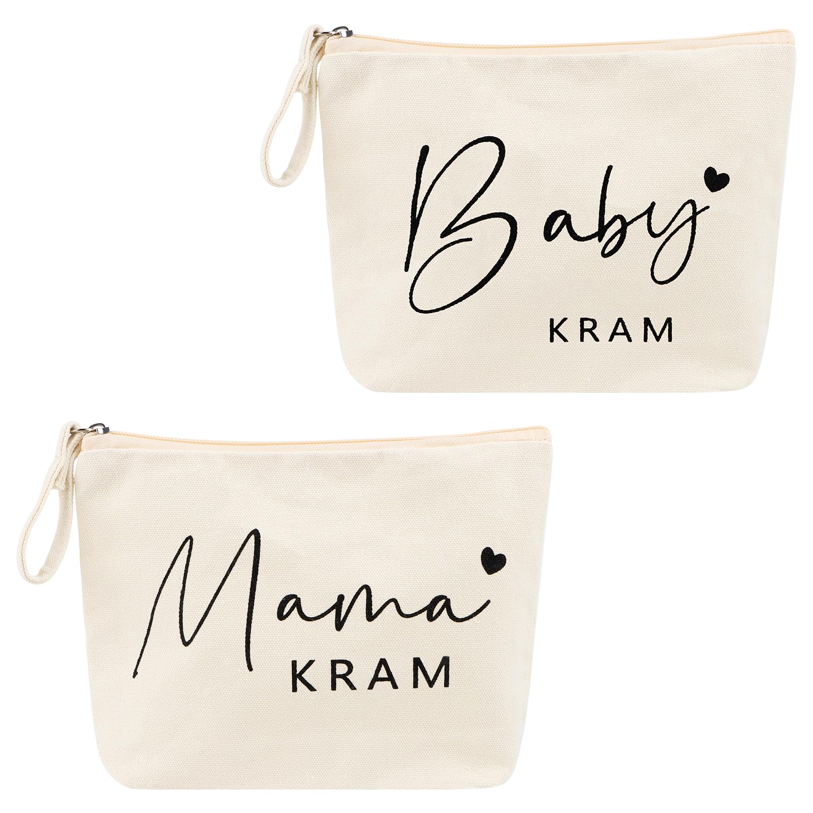 2PCS Kosmetiktasche für Werdende Mama - Beutel Mit Reißverschluss für Baby Kram - Babyparty Geschenk für Neue Mutter