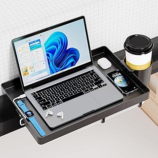 Bedside Clip-On Bedside Shelf with Cup Holder