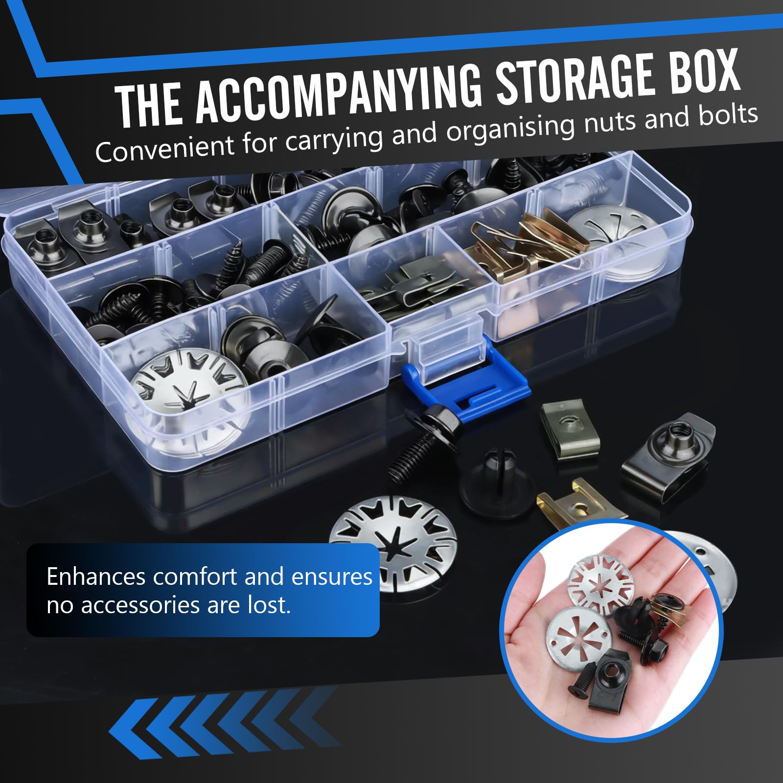 80 Pezzi Kit Bulloni Dadi Clip per Lamiere Auto, Clip di Fissaggio per Auto, Kit Assortimento di Vite per Autoveicoli,per Carrozzeria Panel Auto Viti Carene Bulloni di Fissaggio