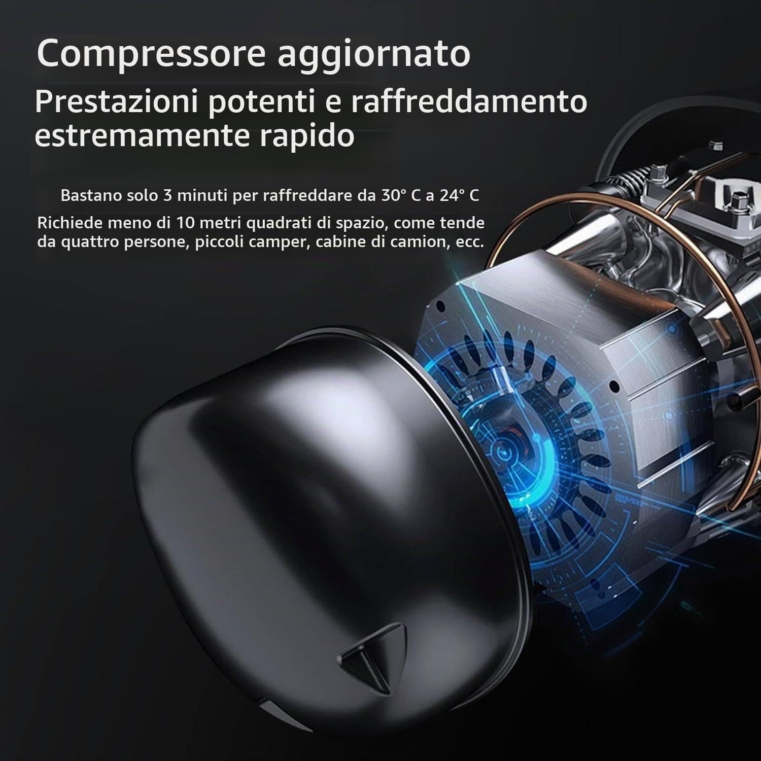 Nuovo condizionatore d'aria portatile da 1500 W 5200 BTU a raffreddamento rapido, deumidificatore per condizionatori d'aria, mini condizionatore d'aria portatile da campeggio, camper, camion