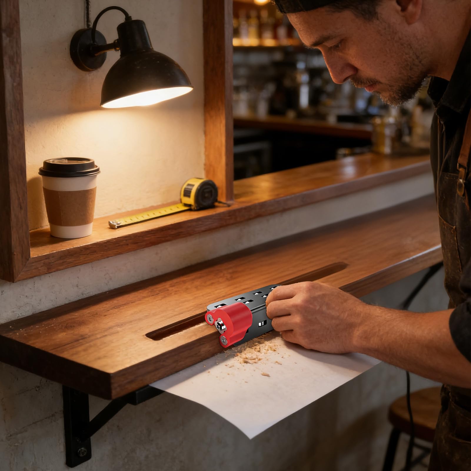 lyanny Herramientas De Cantos,Antideslizante Y Resistente Al Desgaste | Cortador para Bordes de Madera - Para Taller, Entusiasta de Manualidades, Carpintero, Arquitecto, Ingeniero, Recorte de Muebles,