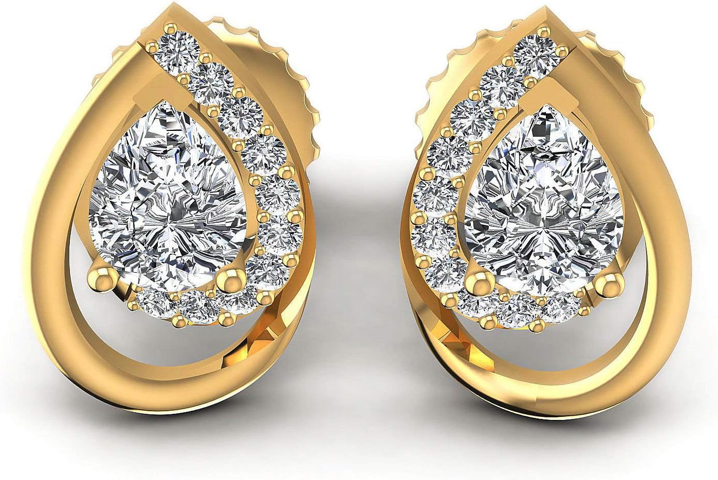 0.60 TCW Conflict Free Pear CUT Diamond Studs 10KT Yellow Gold Diamond Earrings Perfect Gift Option For Anniversary/Birthday/Wedding Winter Holiday Sale