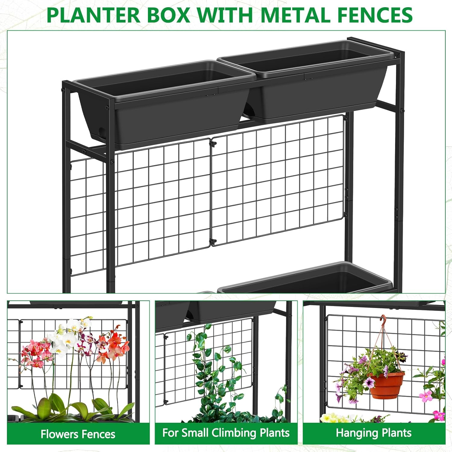 ETELI Vertical Garden Planter Raised Garden Beds with Legs Elevated Garden Planter Boxes with Trellis Patio Balcony Herb Garden Planter Beds Outdoor for Flowers Vegetables, Gray