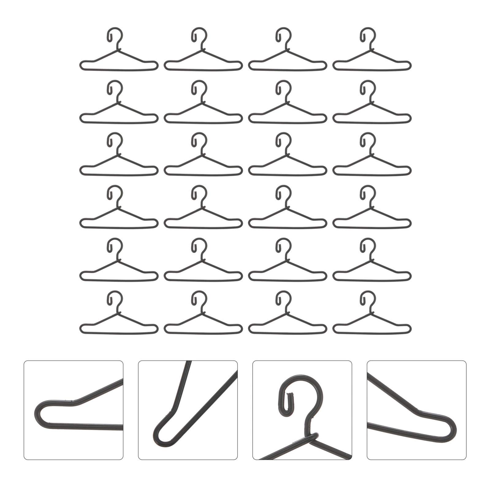 50 mini perchas de ropa para muñecas, perchas de metal para muñecas de moda, perfectas para decorar y mostrar trajes y accesorios de muñeca