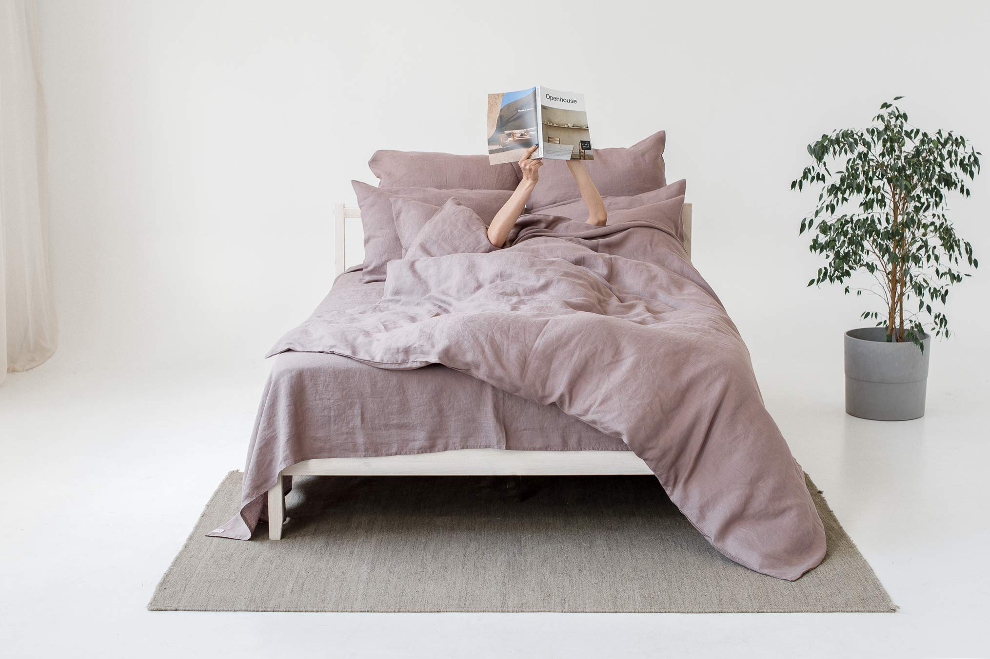 My Linen Home Poszewka na poduszkę, 40 x 60 cm, len, zestaw 2 sztuk, wysokiej jakości poszewka na poduszkę w kolorze Dusty Rose, 100% pościel lniana, wyprodukowana w UE, antyalergiczna i przyjazna dla skóry