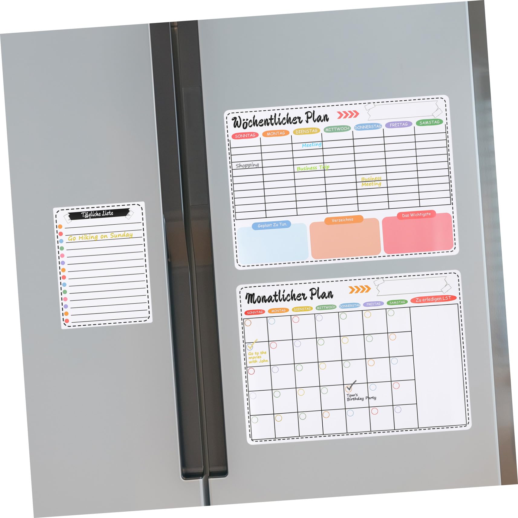 Calendario Lavagna Frigo Cancellabile Grande per Pianificazione Settimanale Mensile con Funzione Memo per Casa Ufficio Scuola