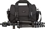 Amazon Basics Large DSLR Camera Gadget Bag - 12.8 x 8 x 9.8 Inches, Black And Orange