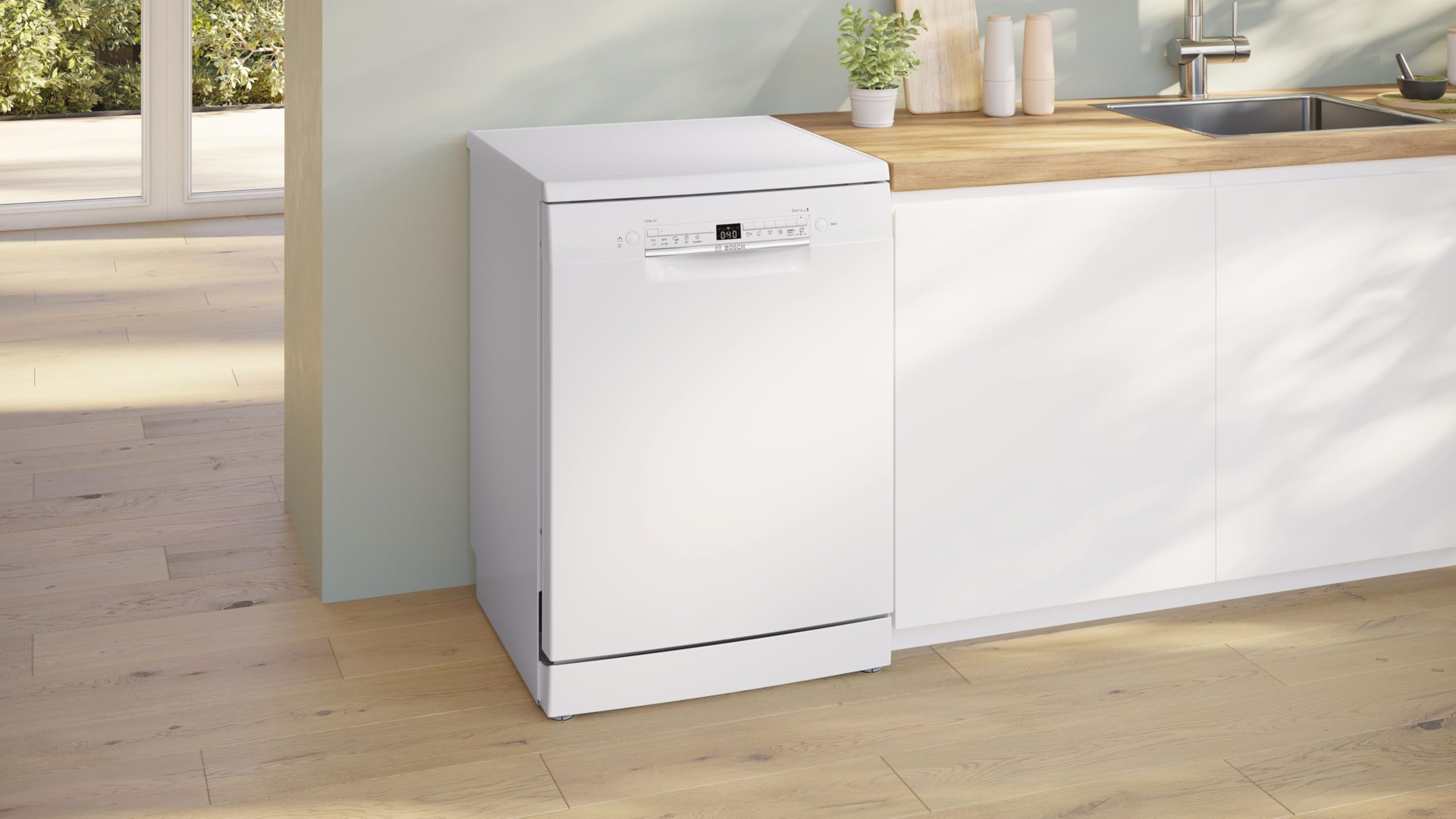 Bosch SMS2HTW02E, Série 2, Lave-vaisselle 60 cm, Pose libre, Blanc