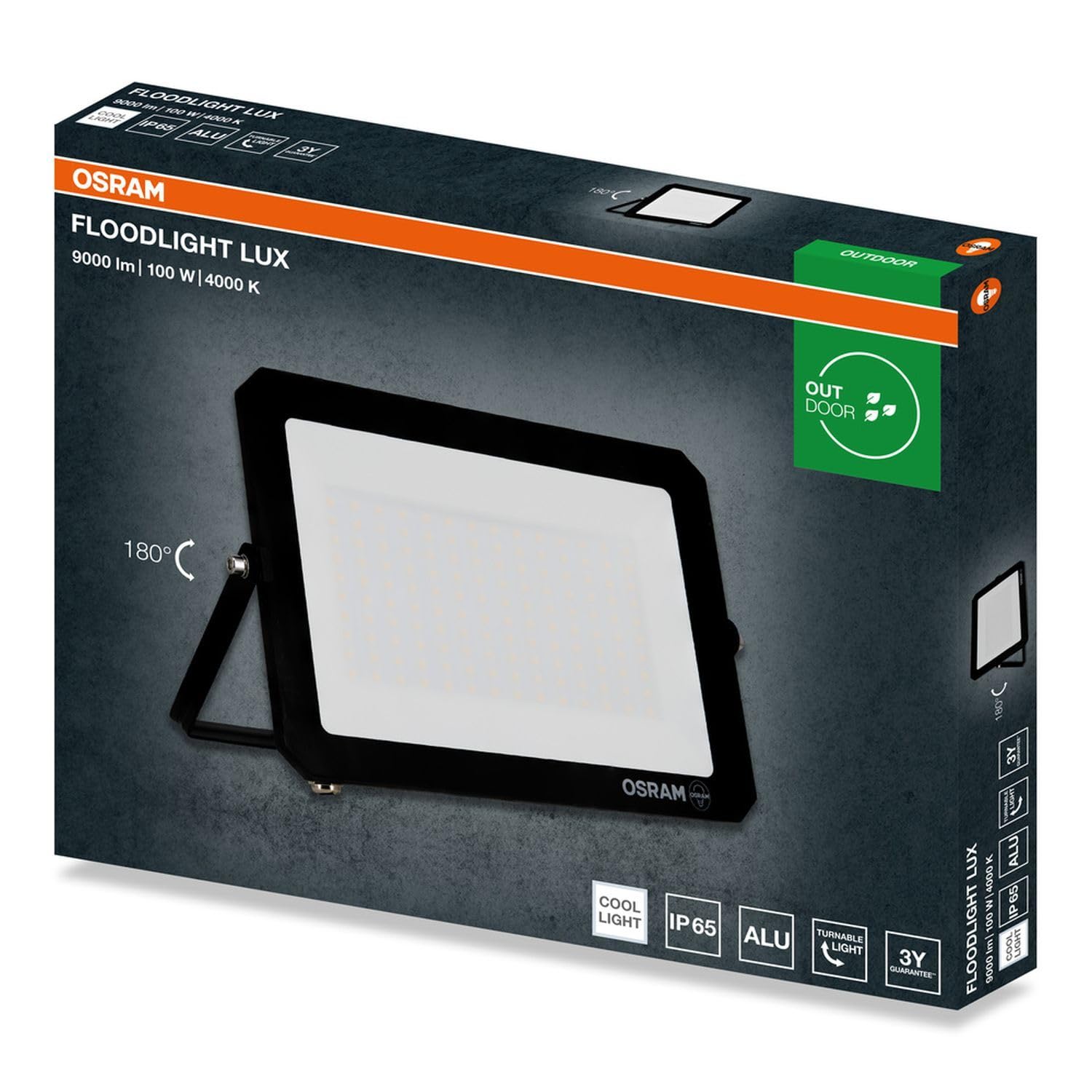 Licht-Erlebnisse LED Außenstrahler Aluminium Schwarz 4000 K IP65 Außen schwenkbar Hauswand Hof Einfahrt L:30 cm Flutlicht Garten