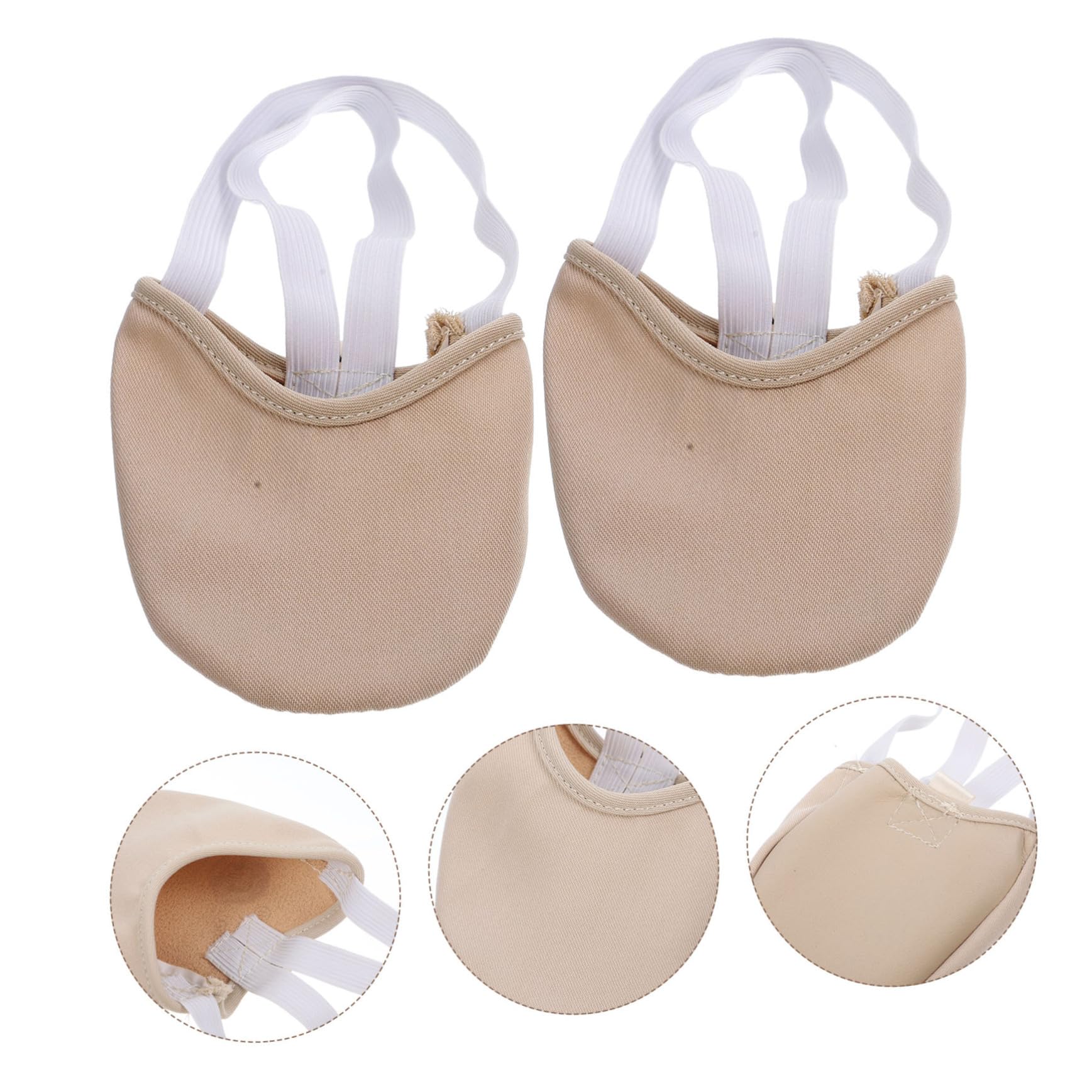 Healvian Calcetines de Ballet Transpirables para Mujer y Niña con Diseño de Sujeción el Tobillo, Tela de Algodón Beige y Buena Elasticidad para Yoga y Pilates