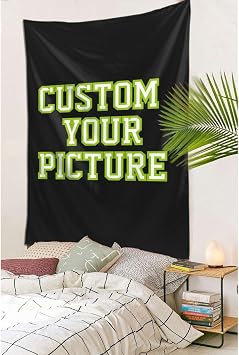 Custom Tapestry Upload Images Banner Poster Personalized Backdrop with Name Photo Customized Wall Hanging for Room Activity Party Wedding Birthday Gift and Bedroom Aesthetic