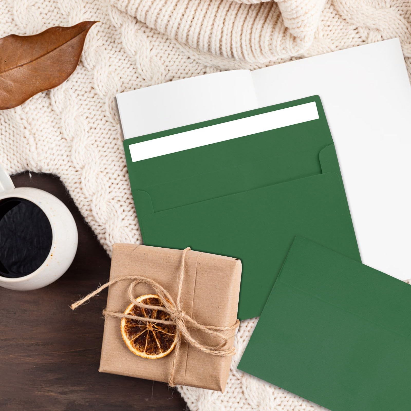 Paquete de 50 sobres de invitación, sobres de postal, sobres A2 verdes, sobres para invitaciones, sobres para tarjetas de 4.5 x 5.5 pulgadas, tarjetas de felicitación, sobres autoadhesivos para fotos