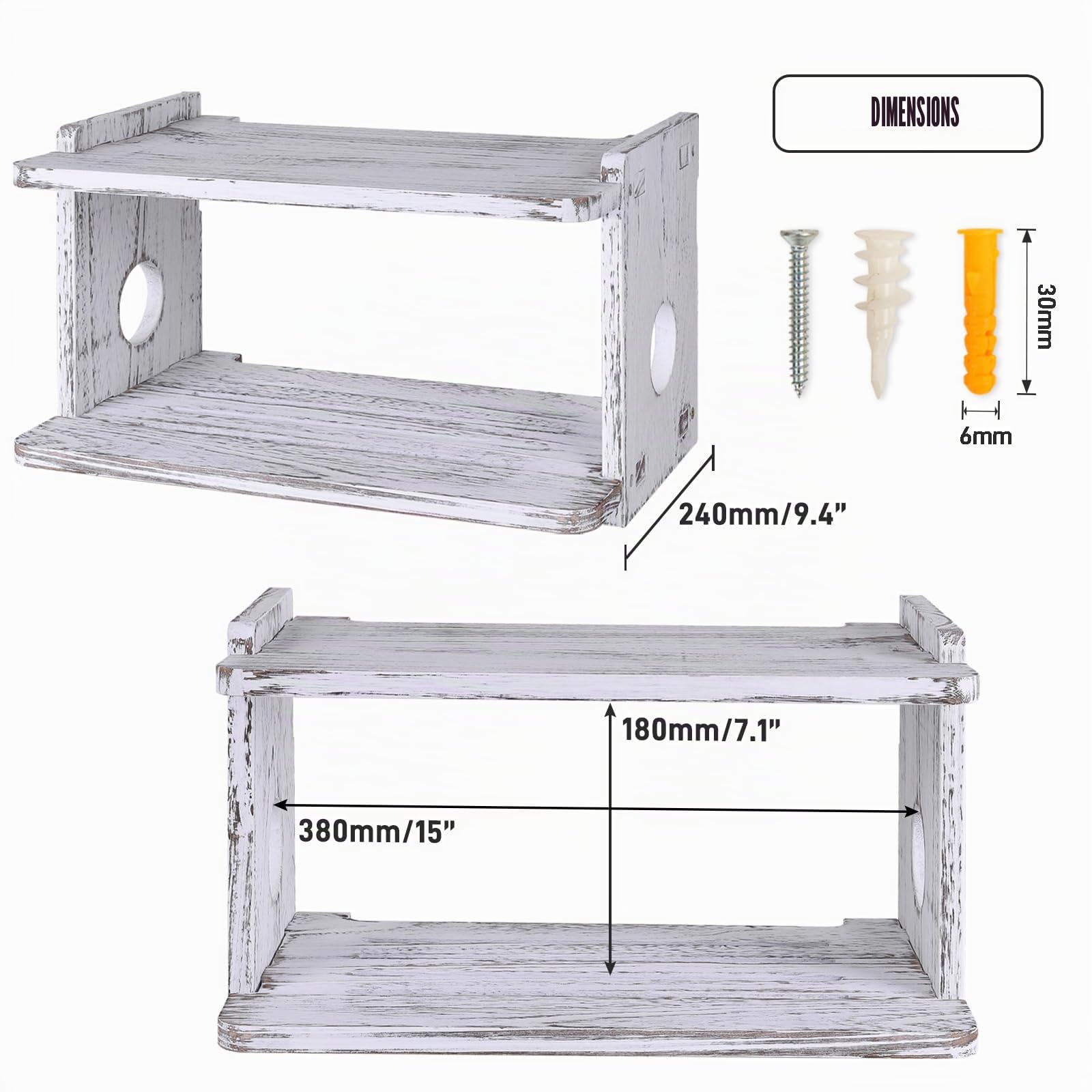 Étagère flottante en bois pour projecteur, routeur, support mural, support TV, routeur WiFi, boîte de rangement, boîtier de câble, cache cache étagère TV pour Xbox, lecteurs DVD, consoles de