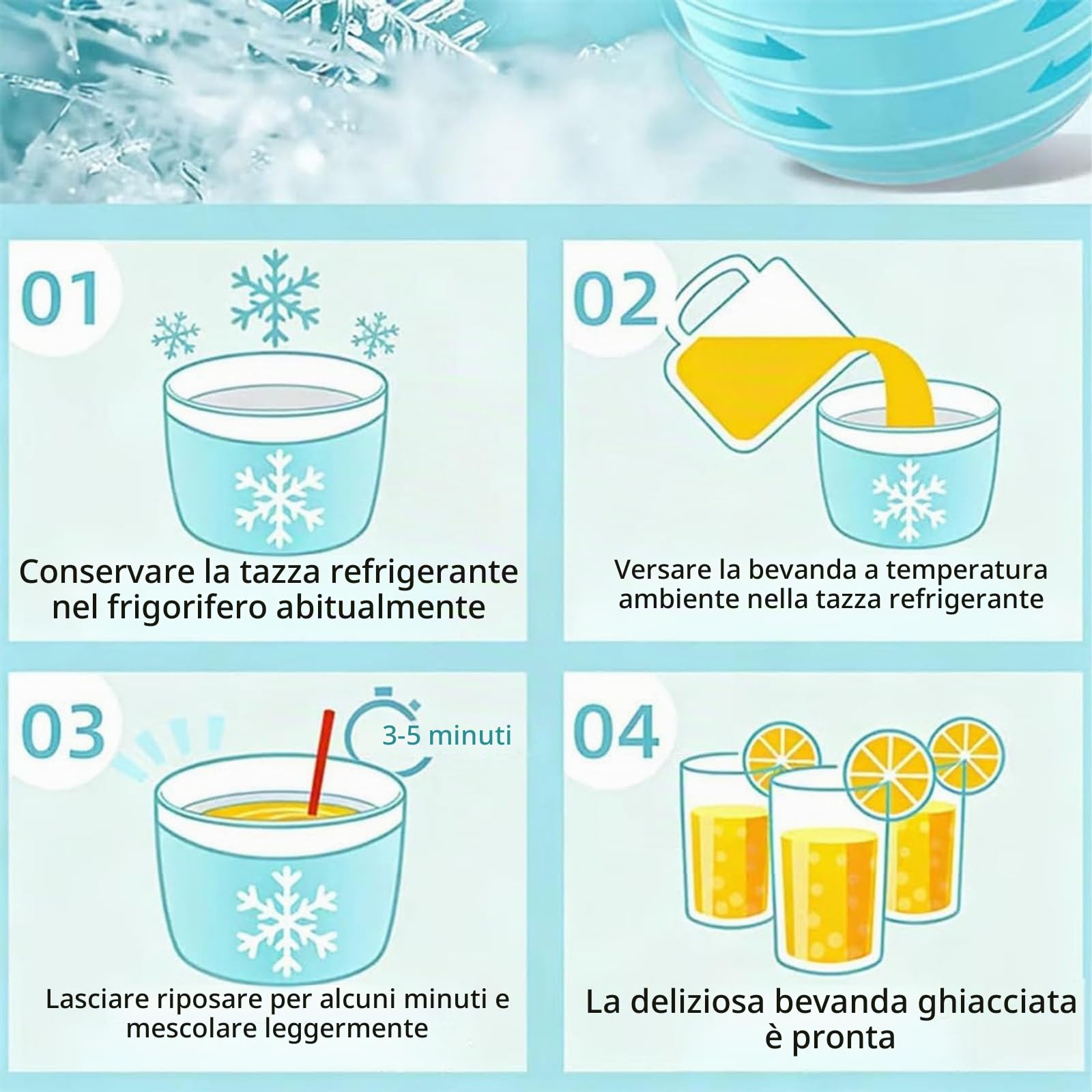 Piccola mini gelatiera domestica, macchina elettrica per dessert personale one-touch, apparecchio compatto da banco, per dolcetti surgelati fatti in casa e uso quotidiano in cucina blue
