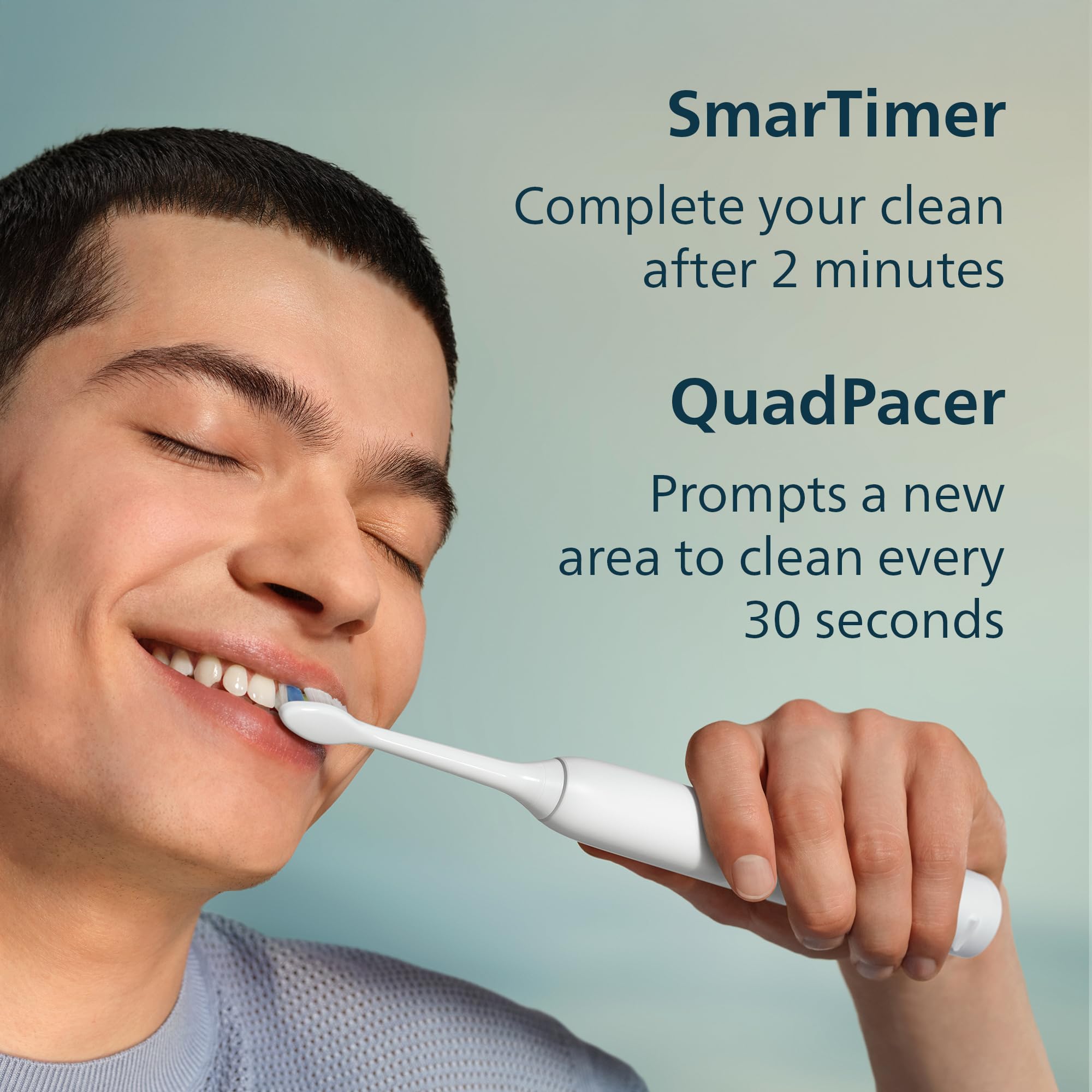 Philips Sonicare Spazzolino elettrico serie 4200, spazzolino sonico con sensore di pressione, 3 livelli di intensità, funzione EasyStart, SmarTimer e QuadPacer, autonomia di 14 giorni, custodia da