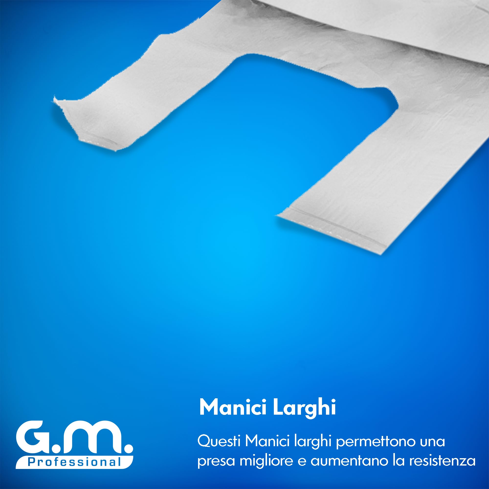 G.M. DISTRIBUZIONE 4 Kg Buste Spesa, Misura 29x52 cm, Biodegradabili Bianche con Manico, Circa 250 Pezzi, Shopper Compostabili per Alimenti, Sacchetti Extra Resistenti (MISURA MEDIA)