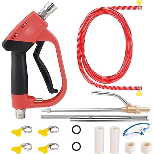 Pressure Washer Sand Blaster Kit with Gun, 5000 PSI Wet Abrasive Blasting Gun with 4 Ceramic Nozzles and 1/4" Quick Connector for Rust & Paint Removal