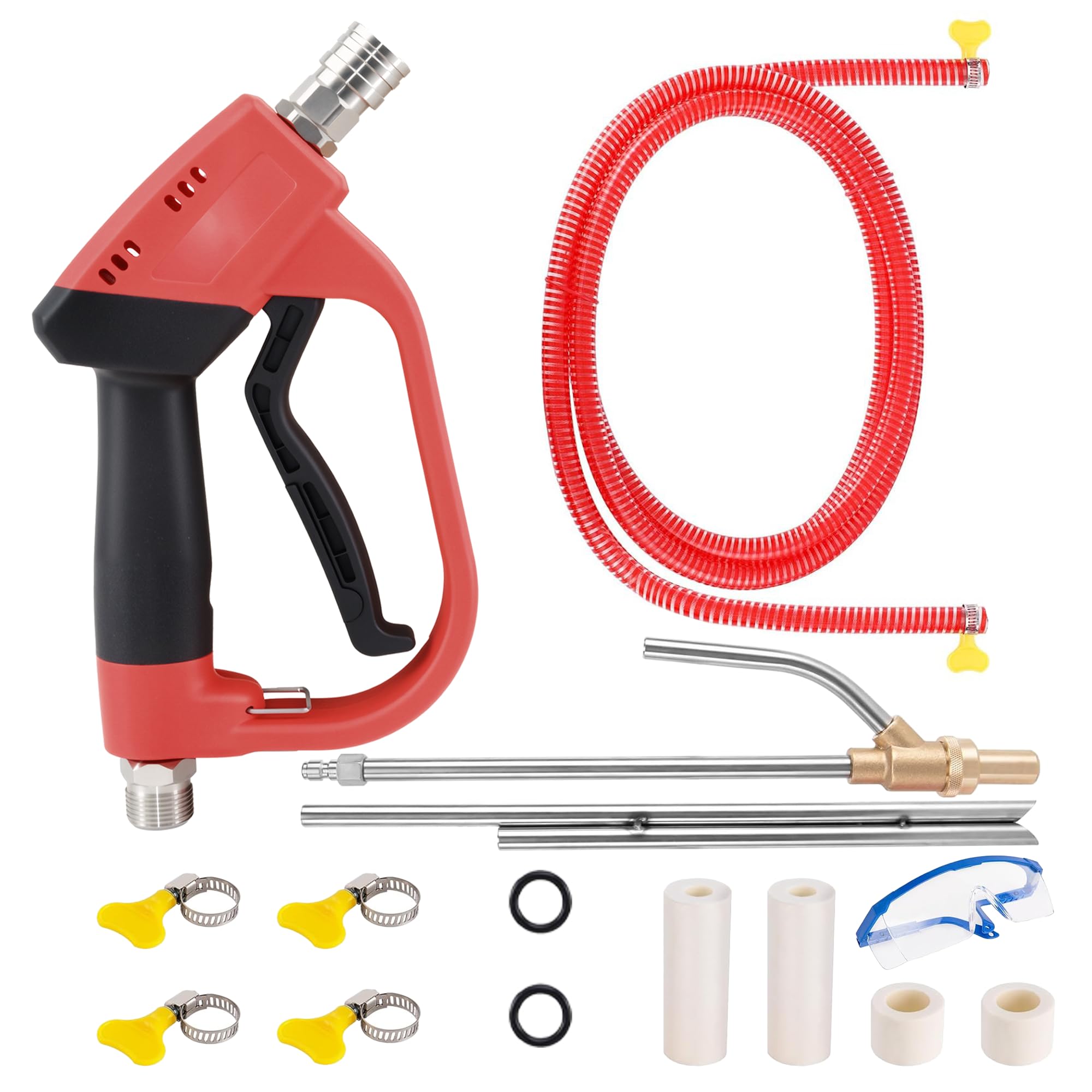 Kit di sabbiatura per idropulitrice con pistola, 5000 PSI con 4 ugelli in ceramica e connettore rapido da 1/4" per rimozione ruggine e vernice