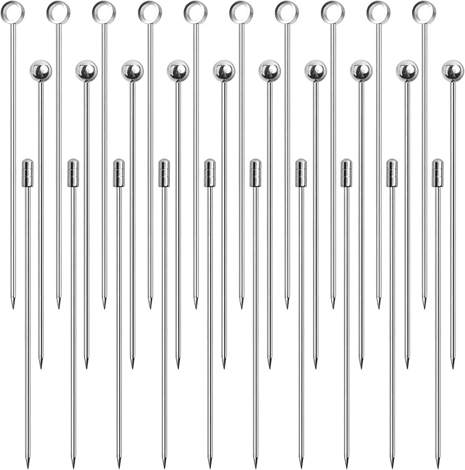 30 Bastoncini Cocktail In Acciaio Inox - Riutilizzabili Per Frutta, Spiedini E Party - Foto 5