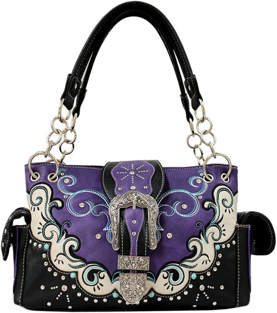 Western Classic Crown Belt Buckle Concealed Carry Handbag in 6 Colors GP939W177