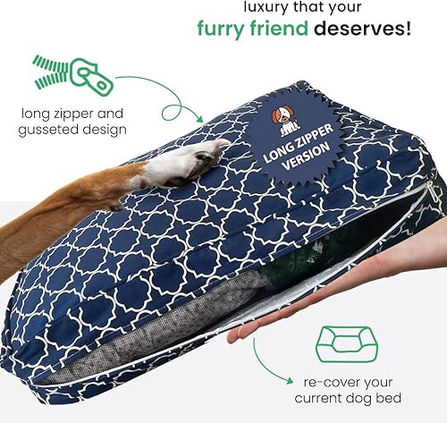 Miniatura 5 de Molly Mutt Funda para cama de perro de tamaño mediano a grande, estampado de Romeo y Julieta, mide 27 x 36 x 5 pulgadas, 100% algodón, duradera,