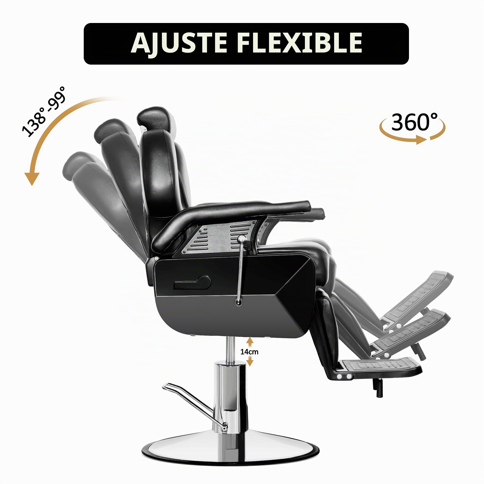 Barberpub Peluquería Peluquería silla Distancia silla Peluquería Configuración hidráulico silla 2687BK