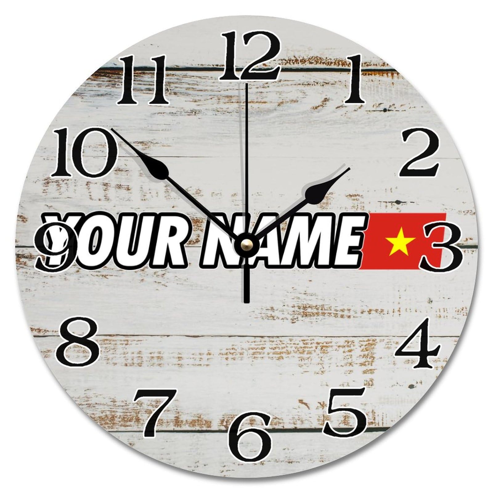 Horloge murale personnalisable Vietnam en bois, le cadeau idéal pour les voyageurs