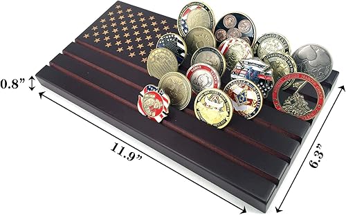 Miniatura 2 de Soporte de monedas militar con bandera estadounidense (grande, 6 filas)