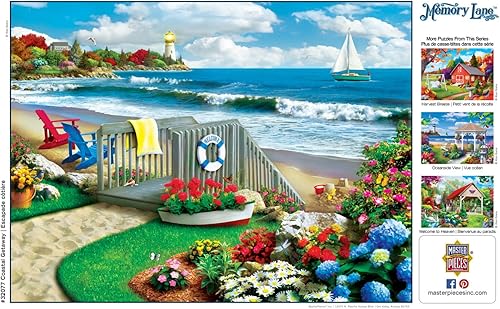 Miniatura 8 de MasterPieces Rompecabezas EZ Grip de 300 piezas, escena costera de playa, rompecabezas de piezas grandes para personas mayores, adultos y familia