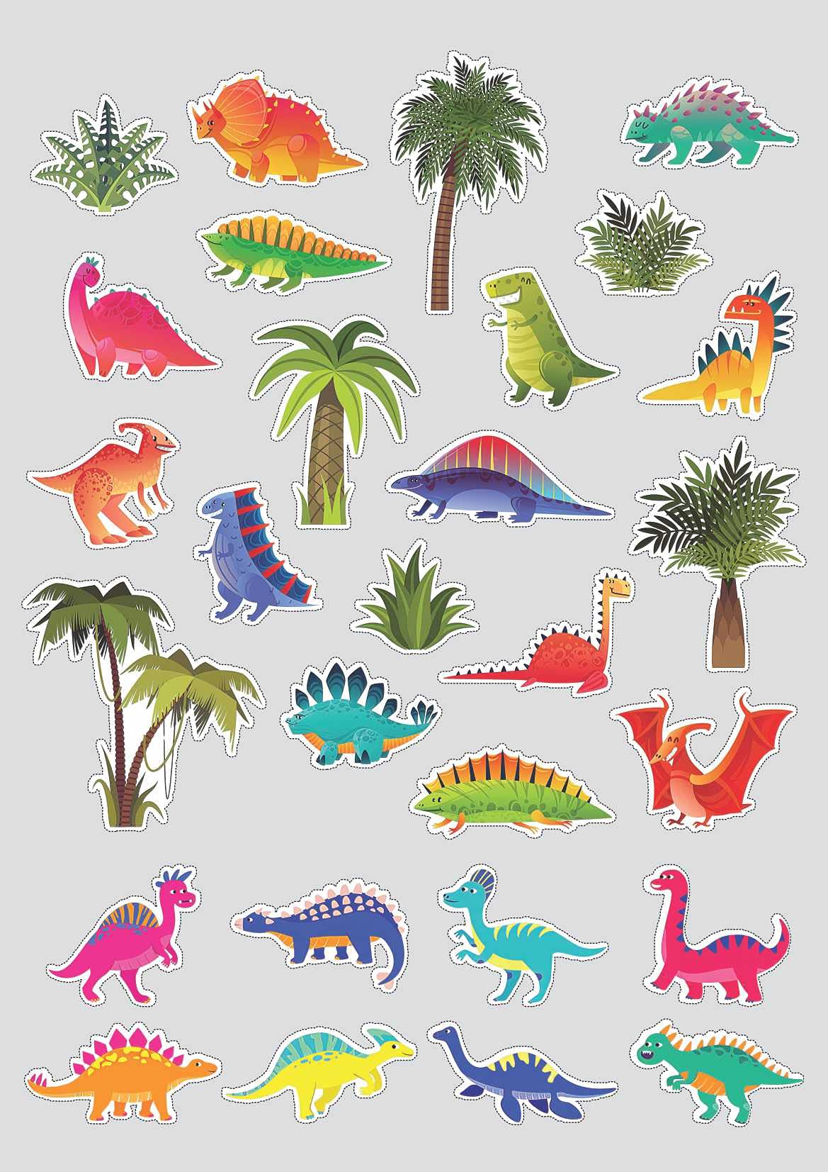 KREEPO Dinosaur Kid Fun with Small Trees Gumming Sheet Stickers for Mobile, Laptop Multicolor (Size 46cm X 31cm) (B09FK6MX9V) Amazon Price History, Amazon Price Tracker