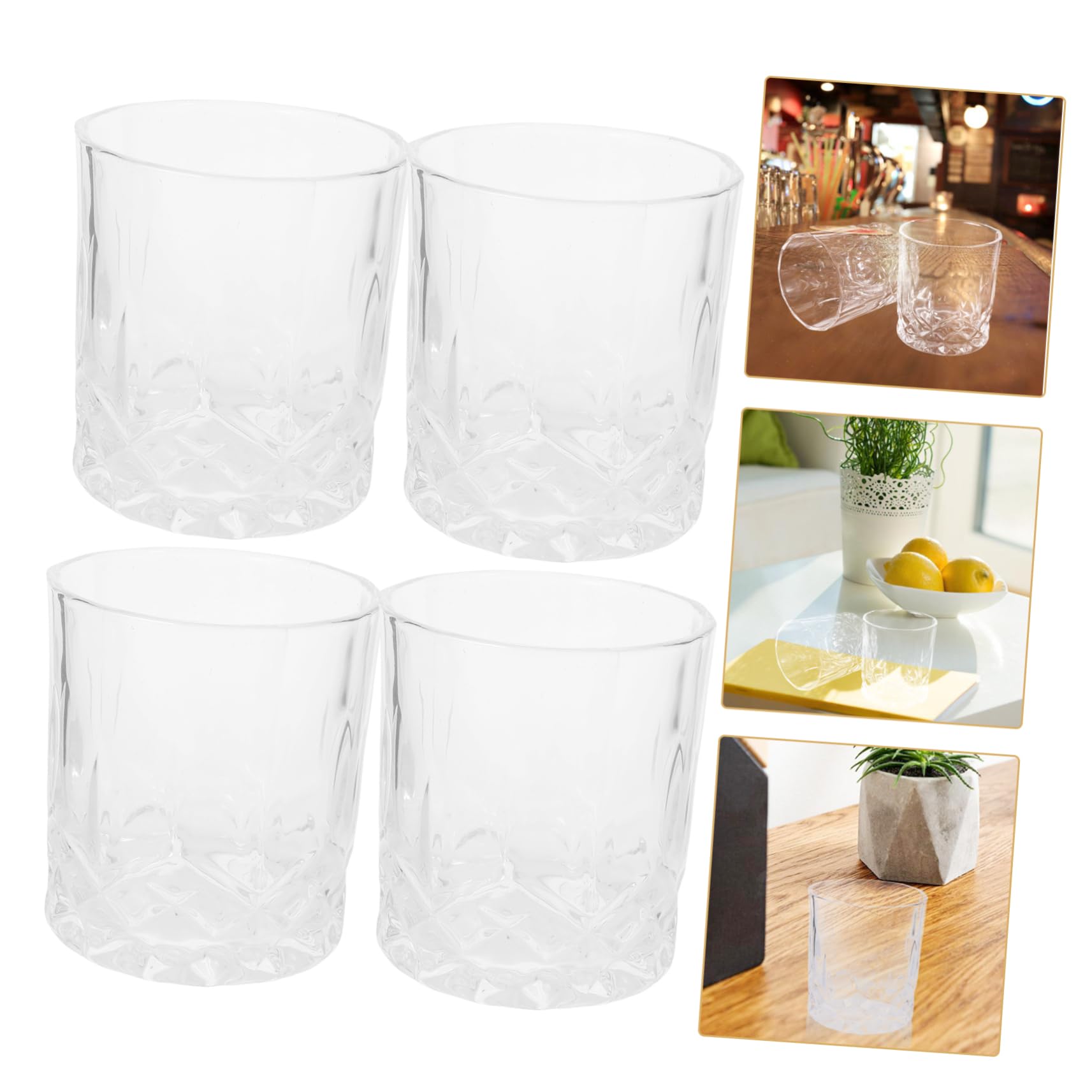 Ciieeo 5 Sätze Whiskyglas Kaffeetassen Mit Deckel Trinkbrille Barbrille Martini Bechergläser Trinkgläser Klein Weißweingläser Bruchsichere Trinkgläser Cocktail Transparent 4 Stücke * 5