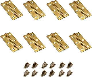 Butt Hinges,8-Pack,Susenya Brass Hinges for Wood Boxes1.5″ Antique Gold with Mounting Screws