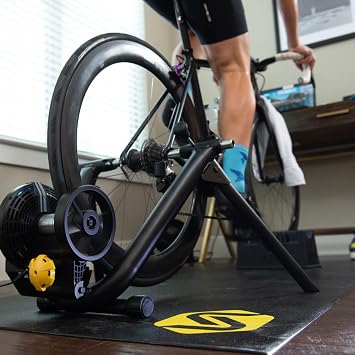 Saris Bike Trainer Accessory Mat - 65 x 36 PVC Foam - Non-Slip Surface Protects Floors from Sweat & Grime, Durable for Indoor Cycling and Exercise Equipment
