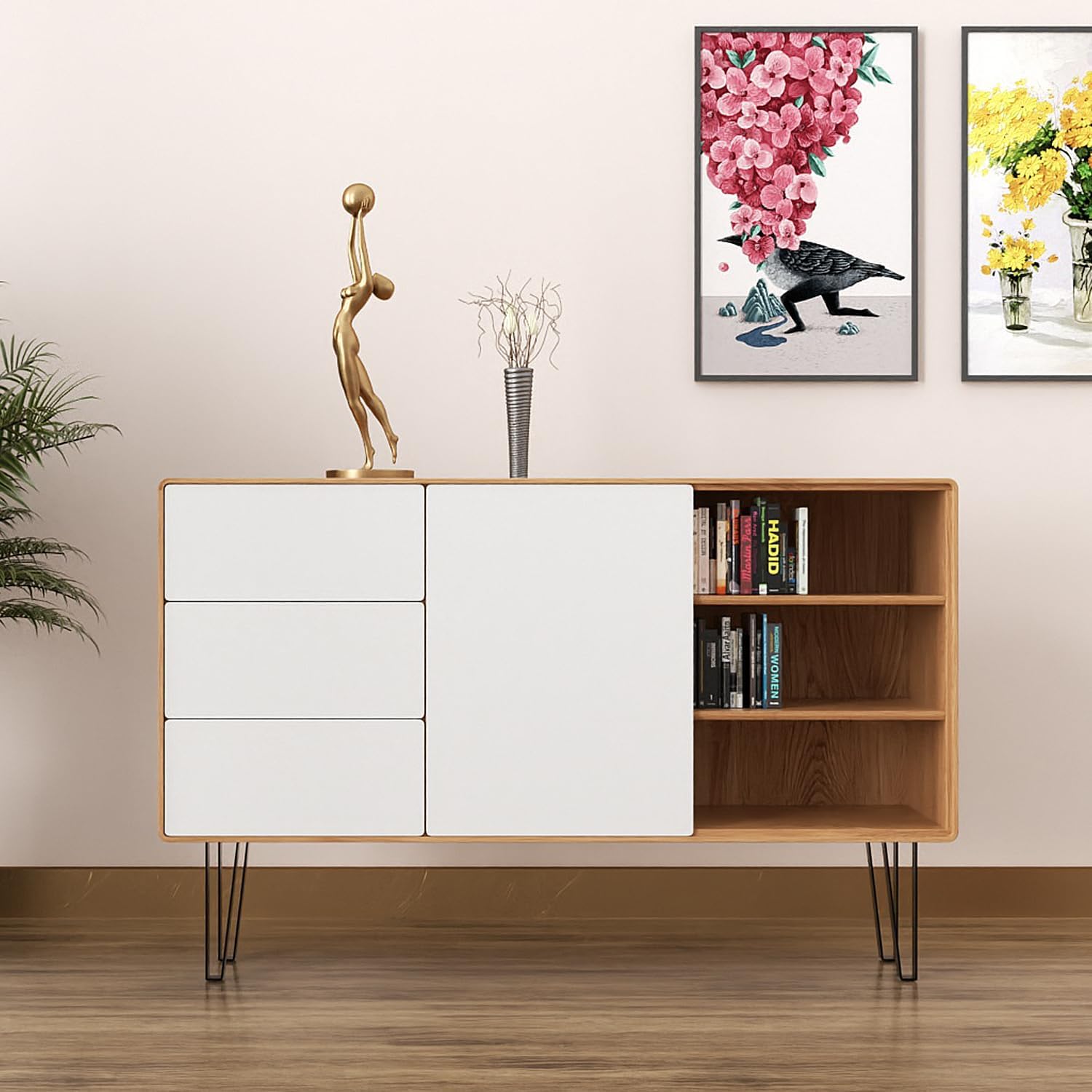 Orgerphy 16 inch Black Bench Legs Set of 4| Triangle-Shape Heavy Duty Table Legs Furniture Legs| Black Metal for Sofa Couch Dresser| Metal Legs for Coffee Table (16 inch)