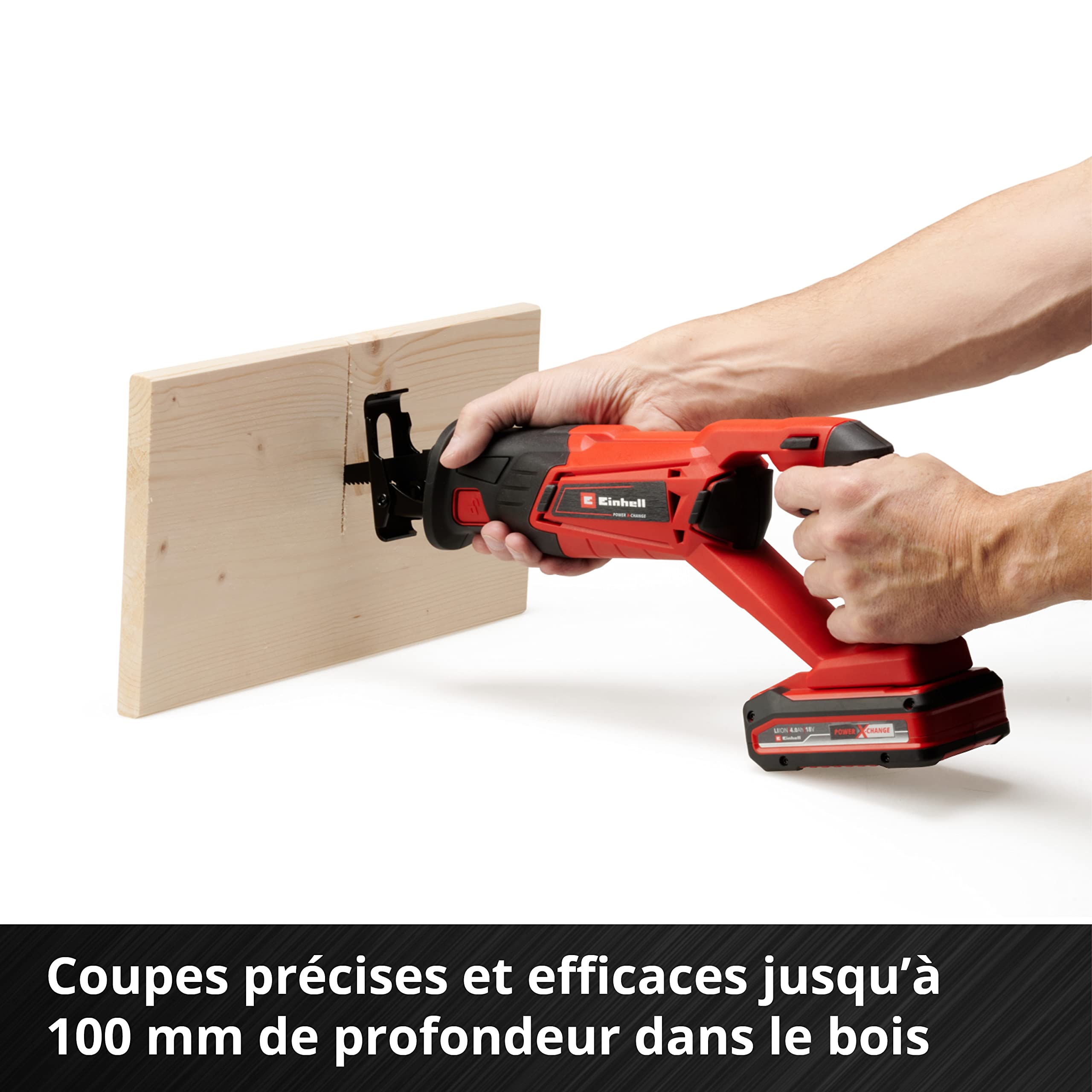 Einhell Scie sabre sans fil TE-AP 18 Li Solo -Power X-Change (18V, Hauteur de course 22 mm, Légère et maniable) Livré sans Batterie ni Chargeur