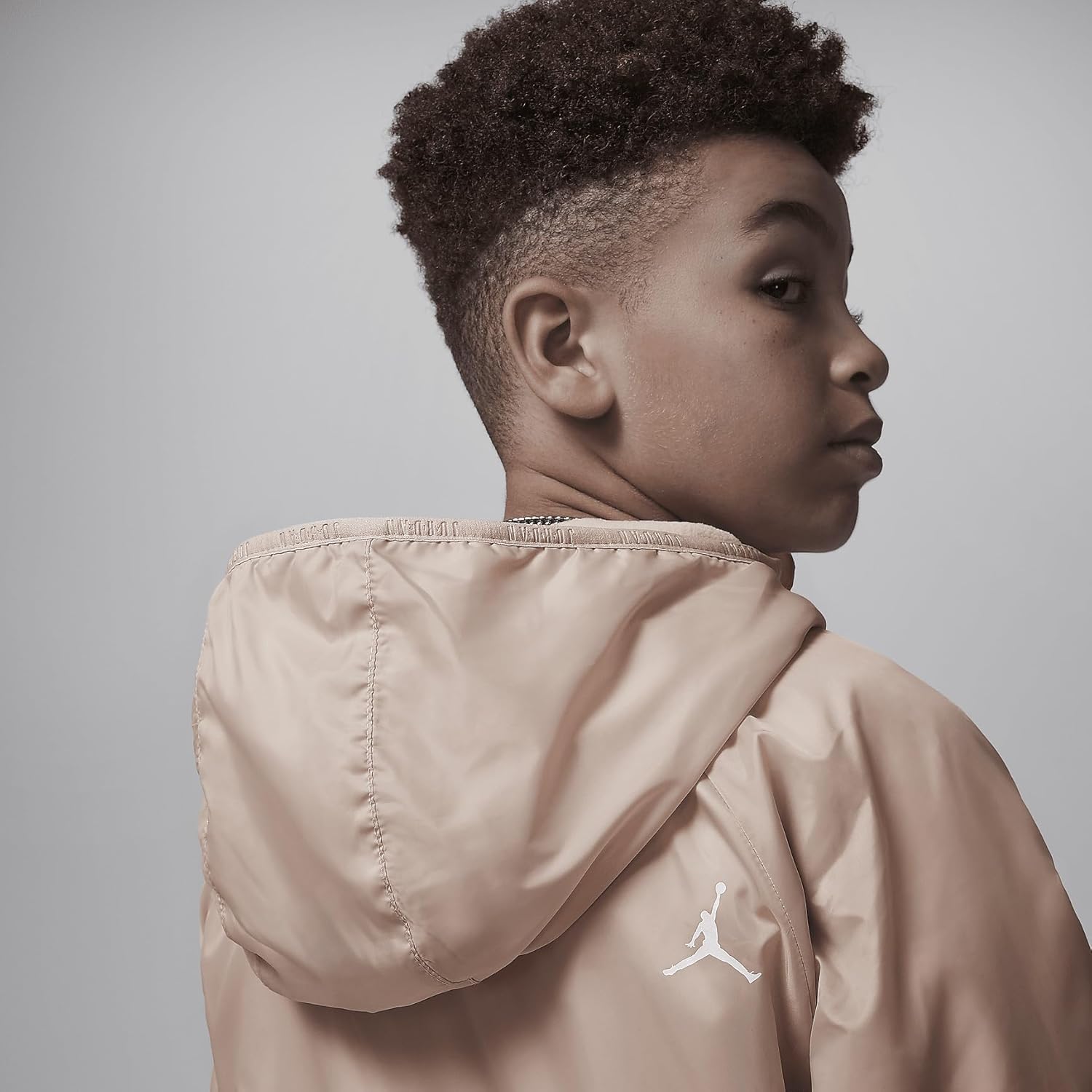 Nike Jordan Big Kids' Lightweight Fleece-Lined Jacket (95D190-XAE, Legend Light Brown) Size Large