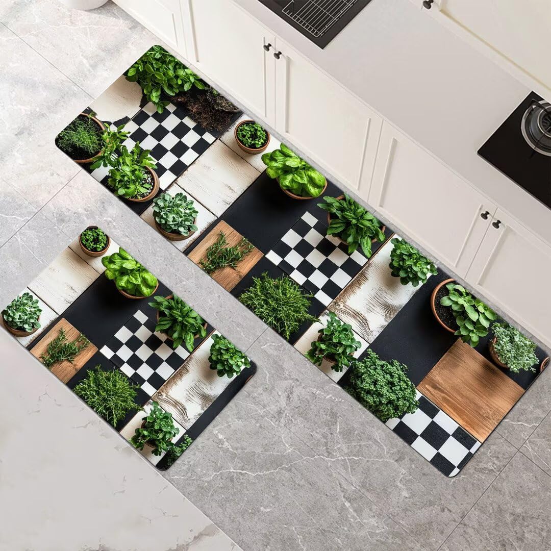 Alfombra cocina lavable y alfombra baño de secado rápido, juego de alfombras de 2 piezas