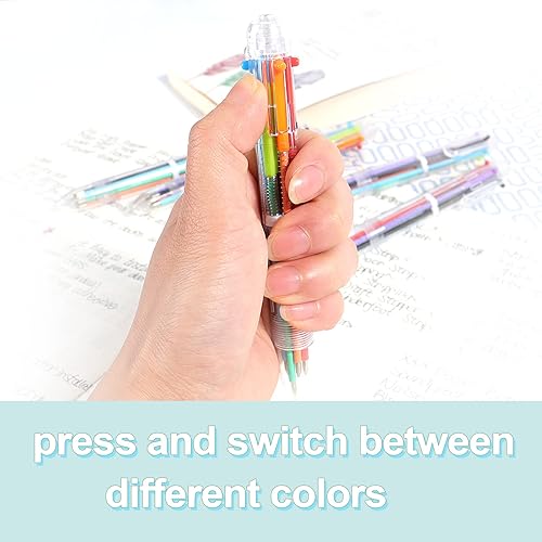 Miniatura 6 de Mluchee Paquete de 36 bolígrafos multicolor en uno, bolígrafos divertidos a granel para niños de 8 a 12 años, bolígrafos retráctiles de arcoíris,