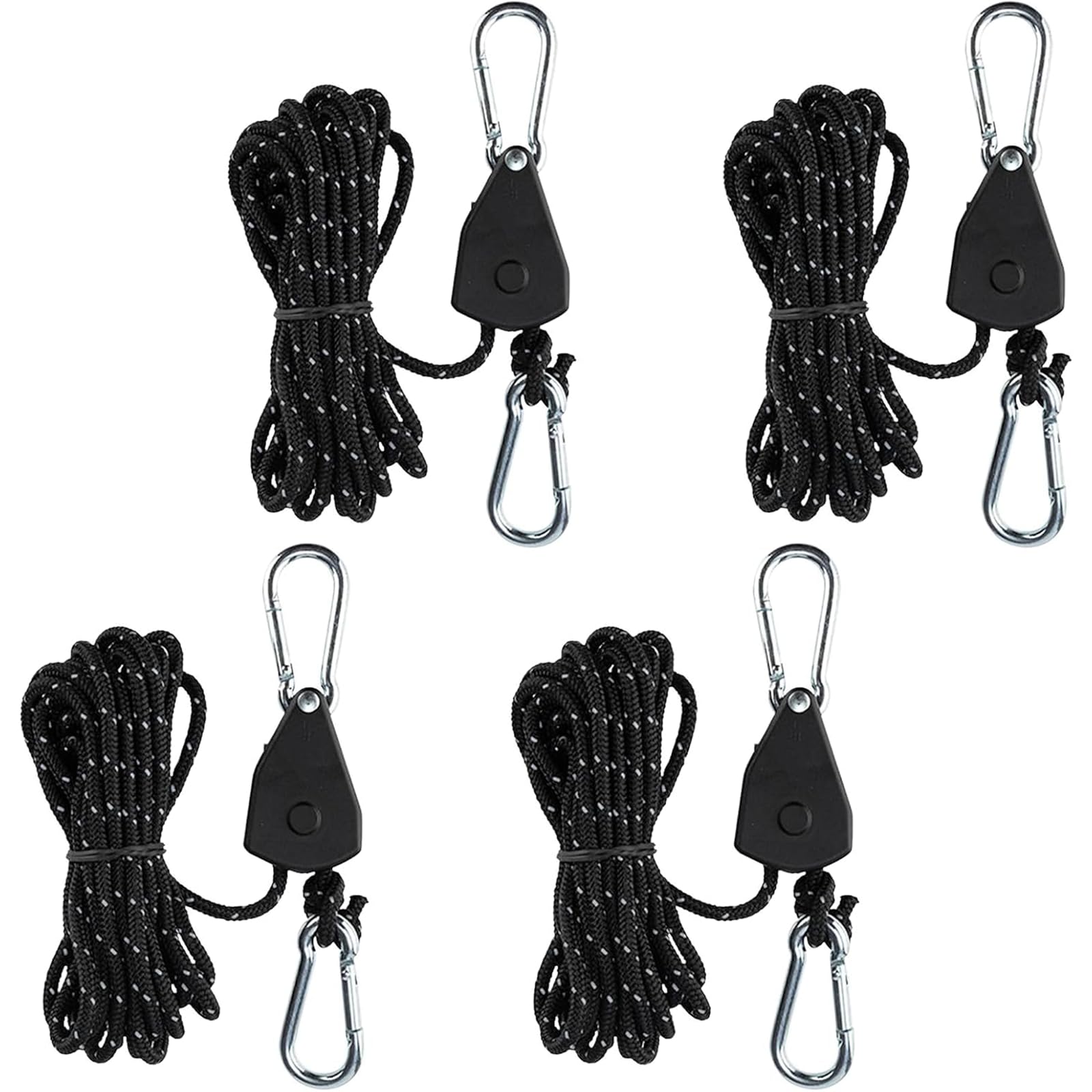 4 Pack Seilratsche, Abspannseile Camping mit Seilspanner, Schnurspanner Set für Sonnensegel Befestigung und Zeltaufbau, Spannseil für Motorrad und Notfall Sonstiges