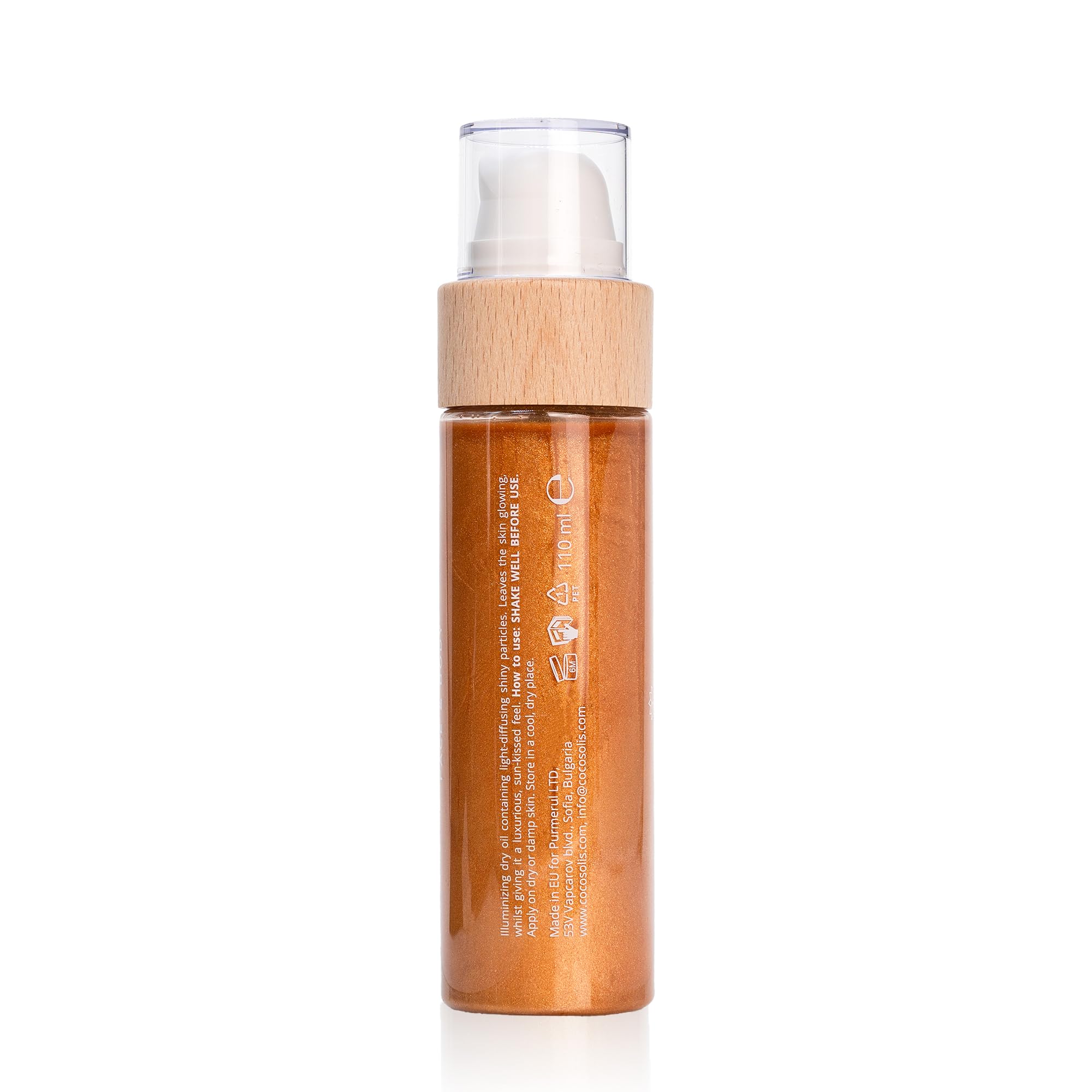 COCOSOLIS GLOW Olio Illuminante Corpo – Bio Oil – Olio Abbronzante Corpo e Viso – Ingredienti Naturali Biologici – Profumo ai Biscotti (110 ml)