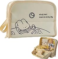 Vista 3 de Estuche para lápices de gran capacidad, múltiples compartimentos, bolsa grande para lápices, estuche organizador de caja de almacenamiento simple